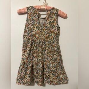 Old Navy Girls Size 8 Green Floral Dress Keyhole Back